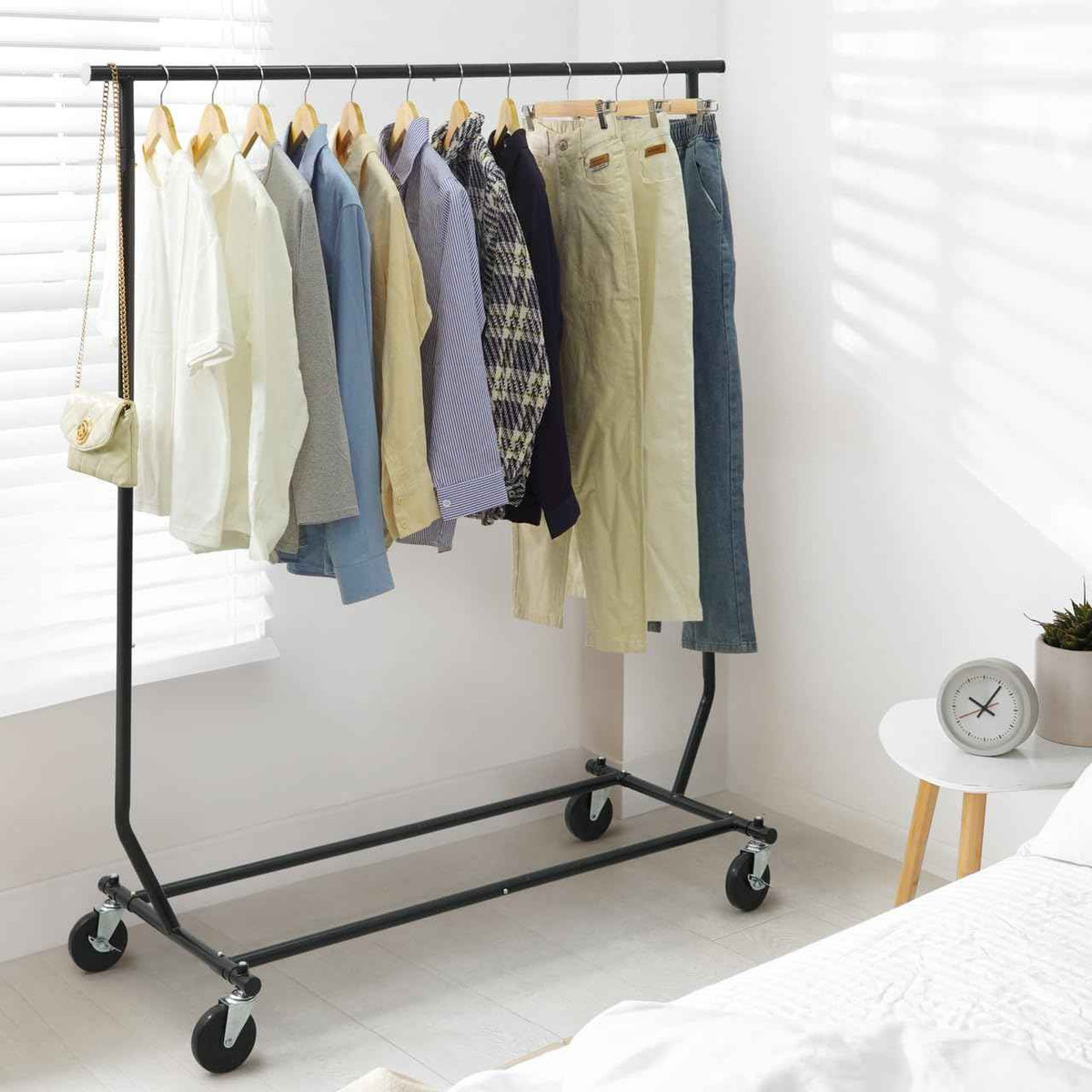 Heavy Duty Clothes Rack with Wheels and Extendable Rods, Multiple Options