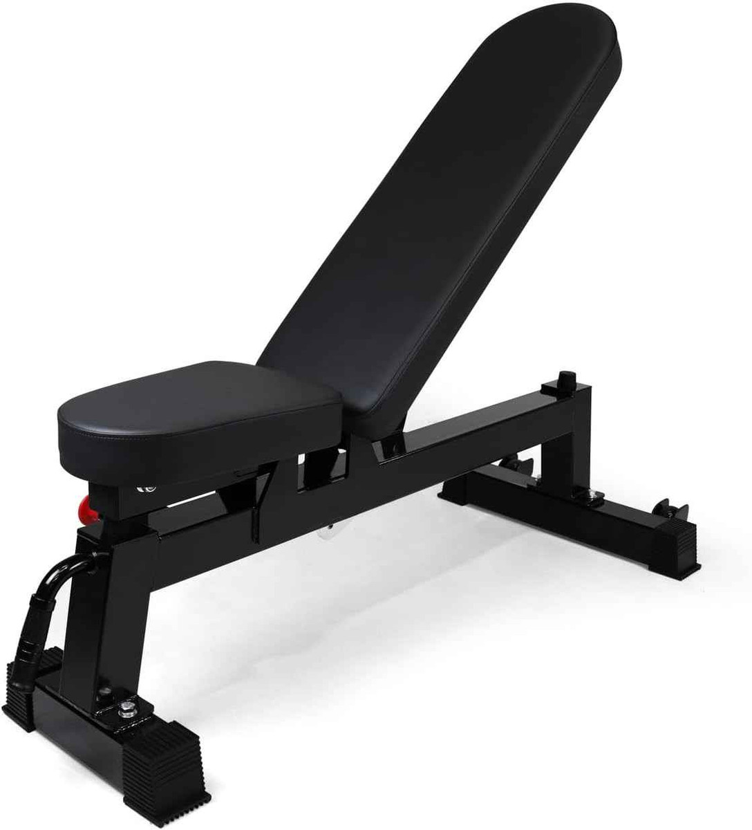 Commercial Grade 7 Position Utility Adjustable Bench with Wheels, Black