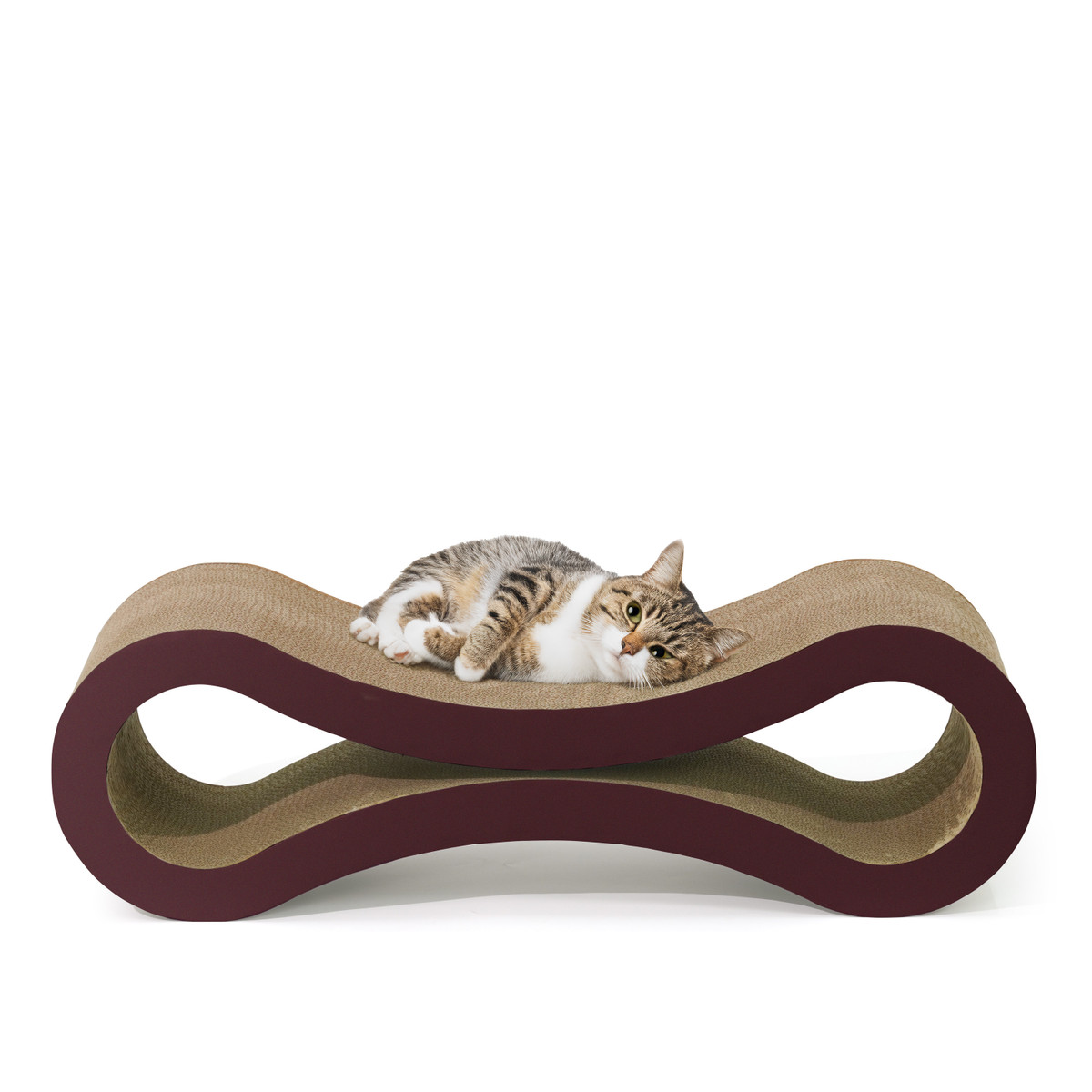 Cat Scratcher Lounger with Reversible Five-Layer Cardboard Design, Infinity Shape Cat Scratcher Lounger with Reversible Five-Layer Cardboard Design, Infinity Shape