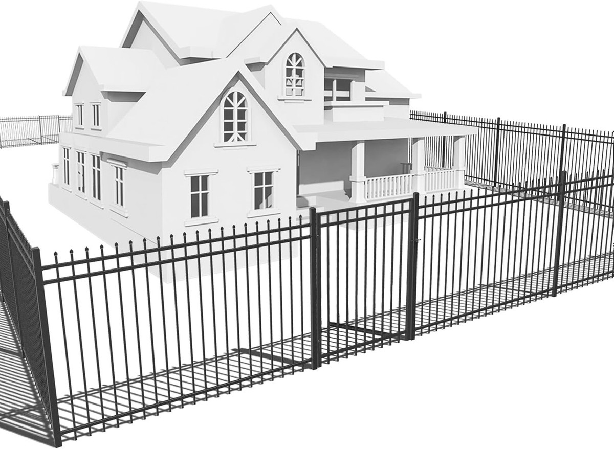 Heavy Duty Pinnacle Fence Barrier Kit with 6FT Height X 6FT Width Panels, Flat Top Gate, Posts & Connectors, Multi-options