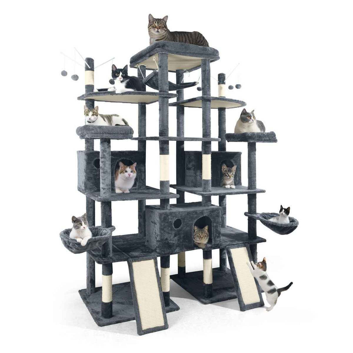80" Tall Cat Tree, Extra Large Cat Tower with Scratching Posts
