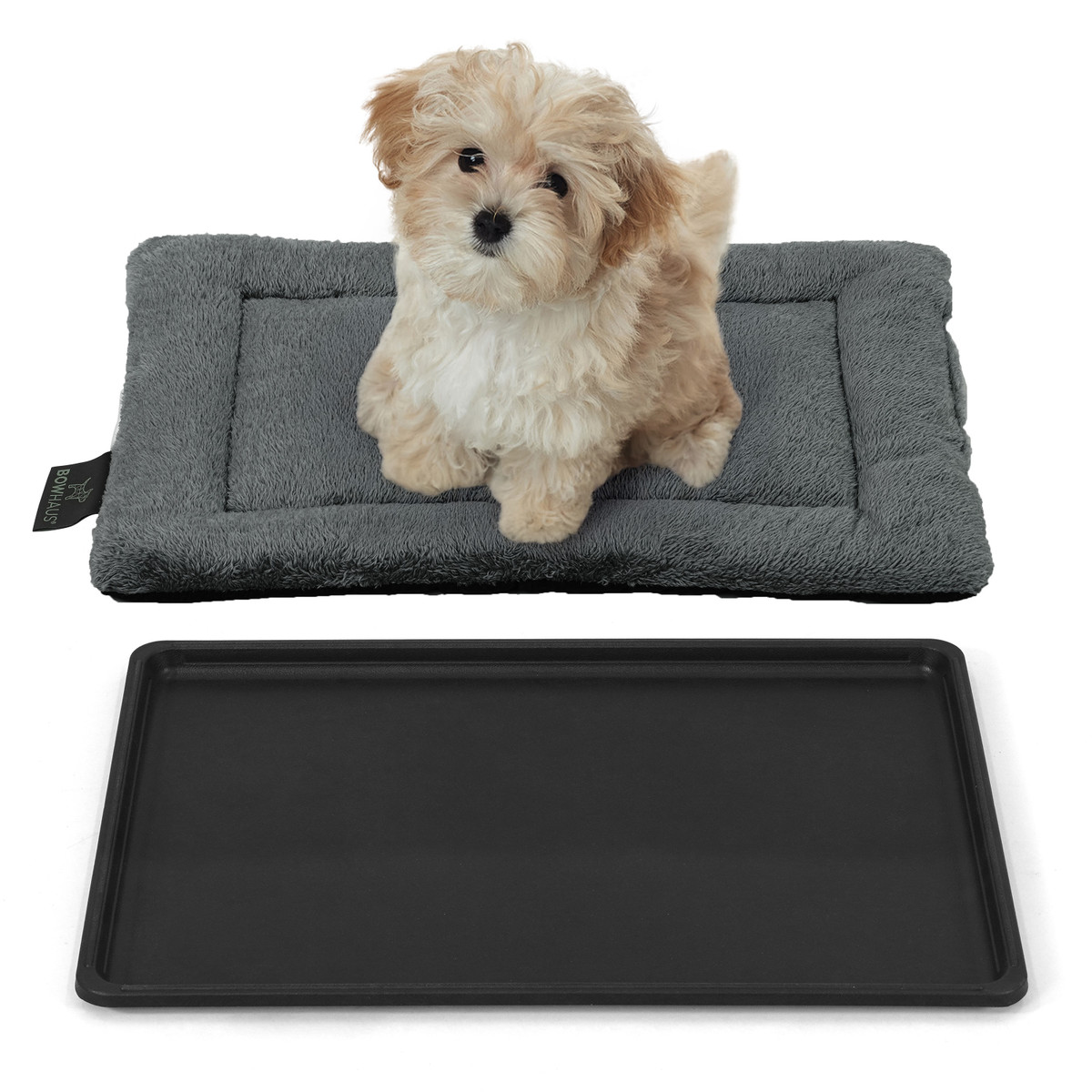 Machine-Washable Dog Bed Pad & Tray , Non-Slip Flat Cozy Sleeping Mat & Easy-Clean Plastic Replacement Crate Pan, Multiple Sizes Machine-Washable Dog Bed Pad & Tray , Non-Slip Flat Cozy Sleeping Mat & Easy-Clean Plastic Replacement Crate Pan, Multiple Sizes