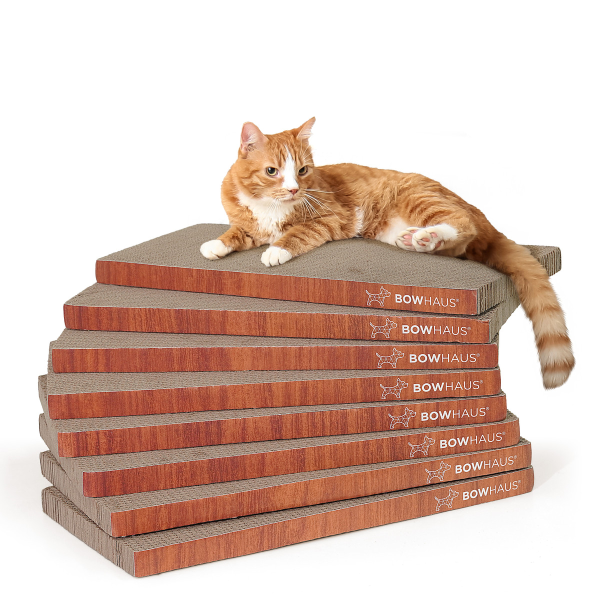 CAPHAUS Cat Scratcher Lounger, Reversible Scratcher, Durable & Long-Lasting, Large Cat Scratching Pad, Cat Scratching Board, Scratch Pad for Indoor Cats, 8 Pcs, Brown CAPHAUS Cat Scratcher Lounger, Reversible Scratcher, Durable & Long-Lasting, Large Cat Scratching Pad, Cat Scratching Board, Scratch Pad for Indoor Cats, 8 Pcs, Brown