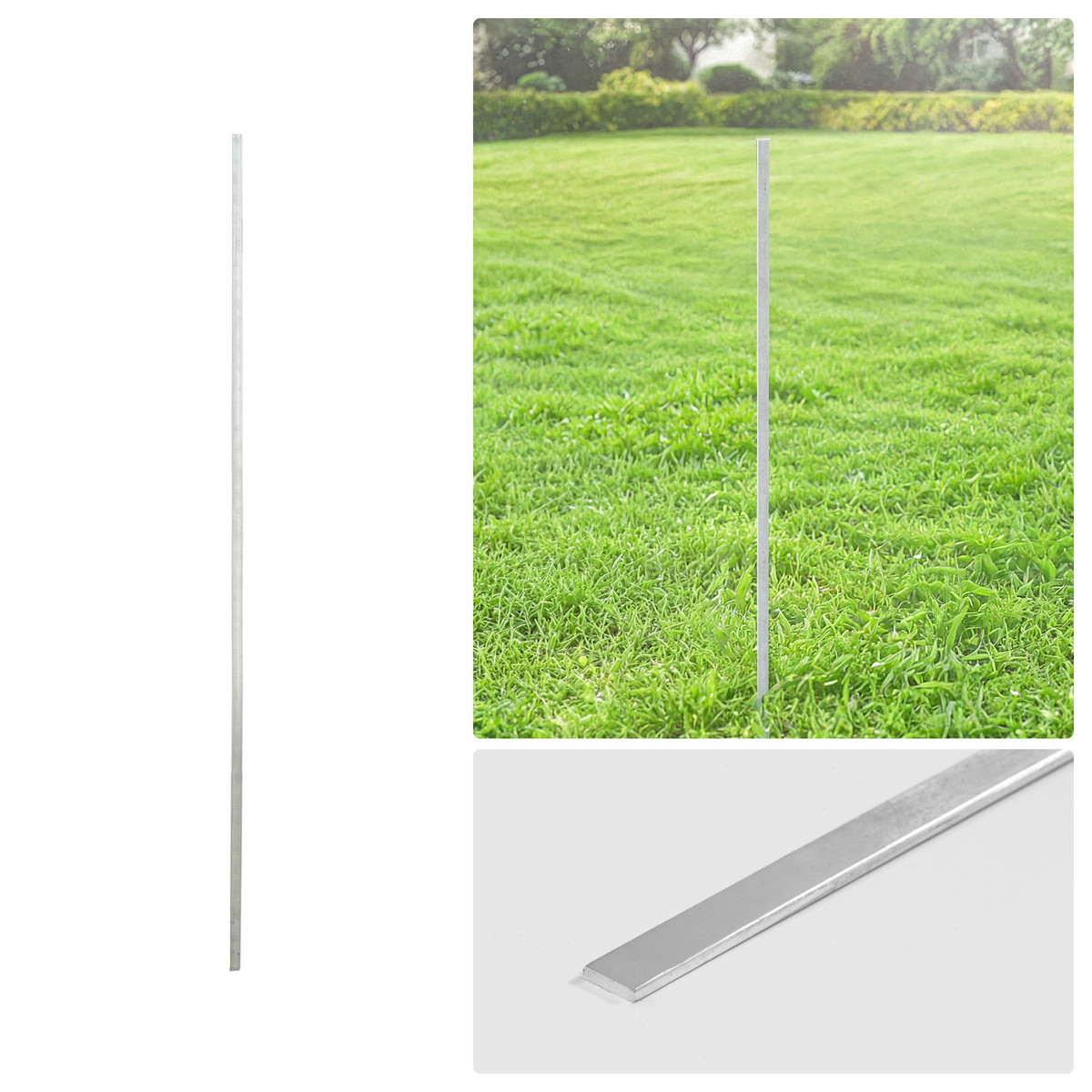 4/5/6 FT Silver Galvanized Tension Bar, 48/60/72 Inch Flat Bar for 4'/5'/6' Chain Link Fence Parts, Multi-options