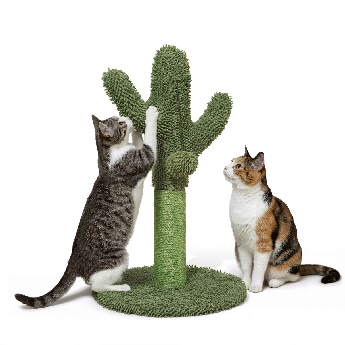 Cactus Cat Scratching Post with Sisal Rope and Interactive Ball