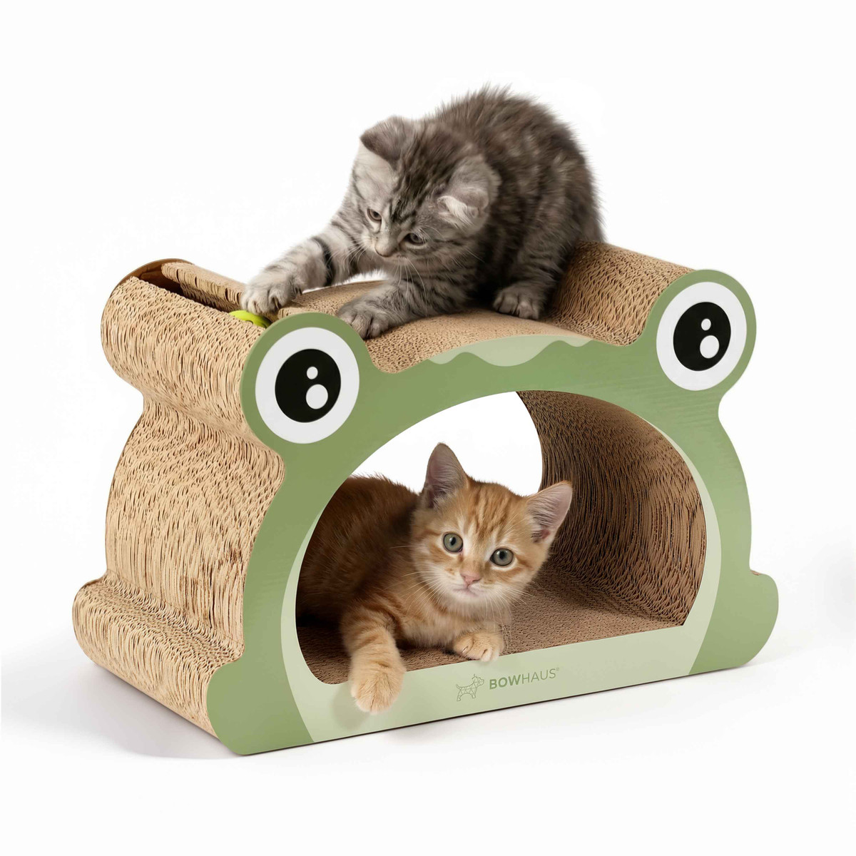 Frog Style Cat Scratching Board, Cat Scratcher Lounger with Play Ball for Indoor Cat