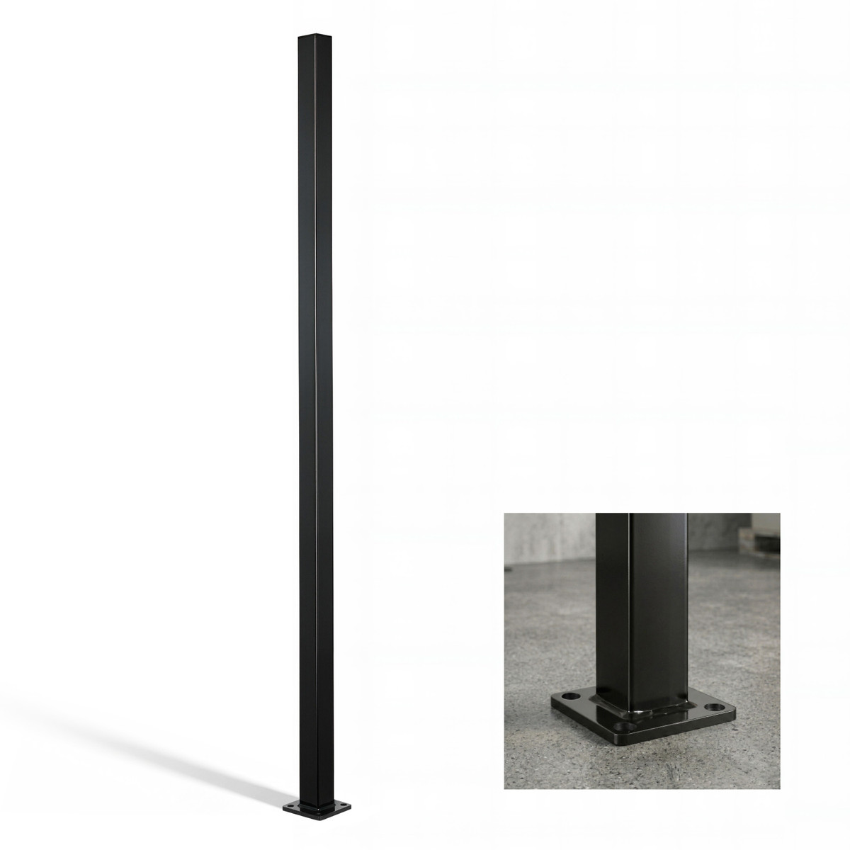 16 Gauge Metal Fence Post with Flange, Decorative Garden Flange Post, Multiple Options