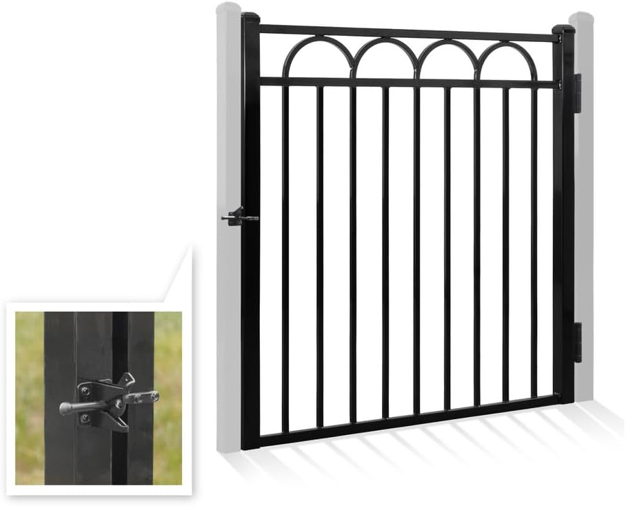 Heavy Duty Arc Fence Gate, 4FT Height x 4FT Width Outdoor Fence Gate