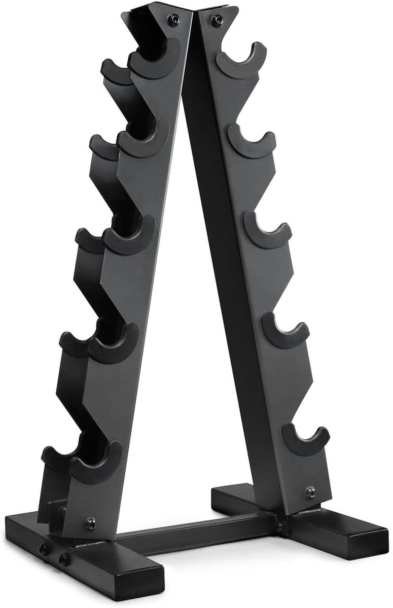 5-Tier A-Frame Dumbbell Rack for 5-25LB Dumbbells with 300LB Capacity 5-Tier A-Frame Dumbbell Rack for 5-25LB Dumbbells with 300LB Capacity