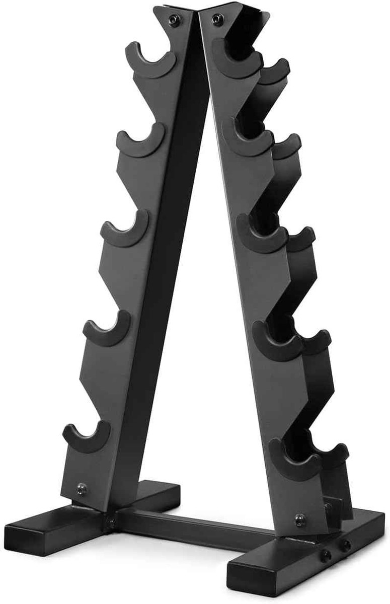 5-Tier A-Frame Dumbbell Rack for 5-25LB Dumbbells with 300LB Capacity