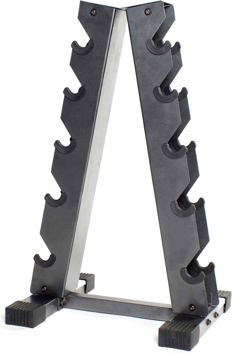 5-Tier A-Frame Dumbbell Rack with 200LB Capacity, Iron Grey