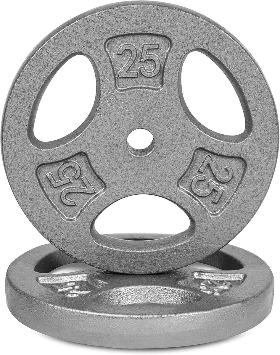 1-Inch Cast Iron Standard Grip Plate, Multiple Choices Available, Grey