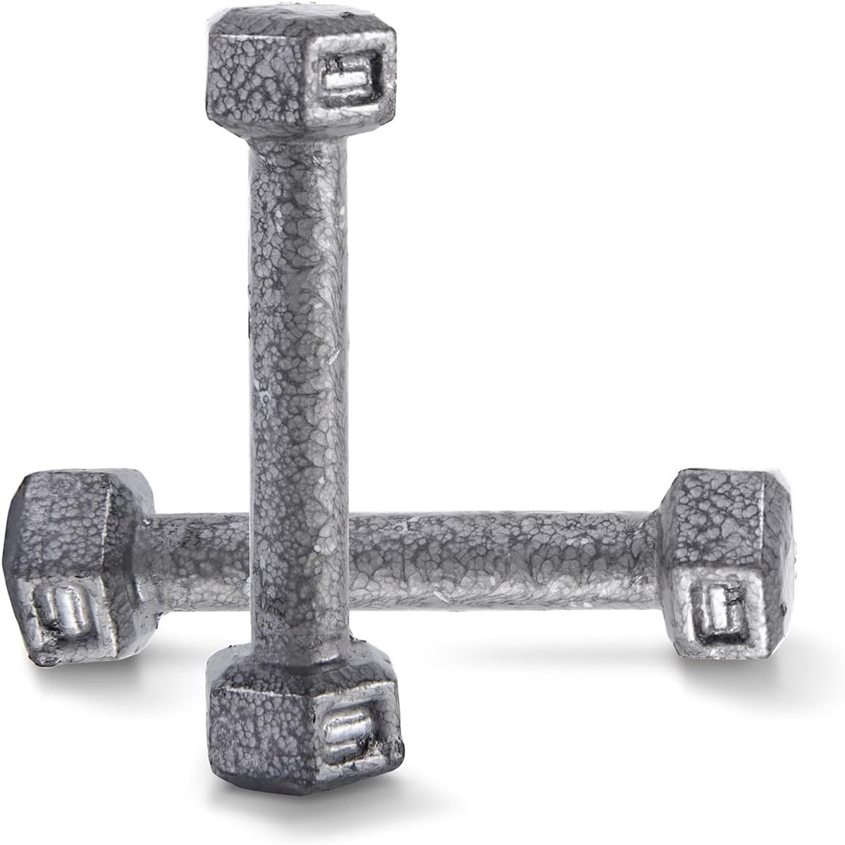  Cast Iron Solid Hexagon Gray Dumbbells from 1 to 120 LBS,  Sold by Pairs