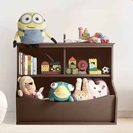 Children Toy Storage Organizer, Open Cubby, Espresso