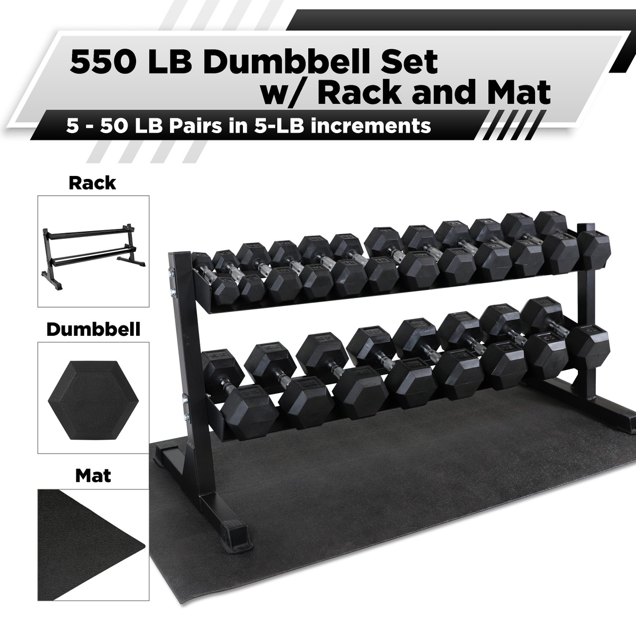 barbell set with rack