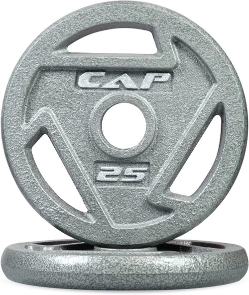 2-Inch Cast Iron Olympic Grip Plate, Multiple Choices Available, Grey 2-Inch Cast Iron Olympic Grip Plate, Multiple Choices Available, Grey