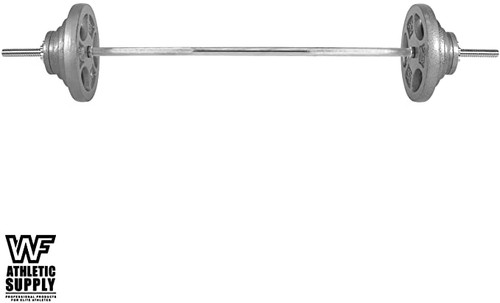 CAP Barbell 105 LB Adjustable Barbell Weight Set with 72-Inch Threaded Chrome Straight Bar Handle, Strength Training for Home Gym Weight Lifting, Gray Grip Plate Sets