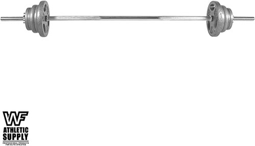 CAP Barbell 62 LB Adjustable Barbell Weight Set with 60-Inch Threaded Chrome Straight Bar Handle, Strength Training for Home Gym Weight Lifting, Gray Grip Plate Sets