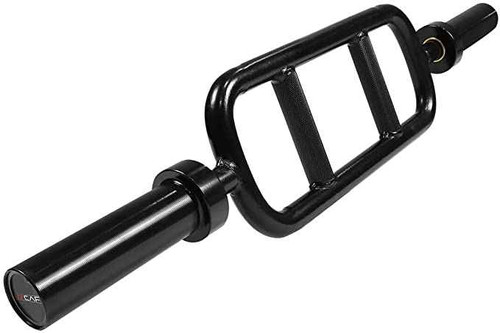 CAP Barbell 34-Inch Olympic Black Powder Coated Tricep Bar, Compatible with 2-Inch Hole Olympic Plates, Comfort for Extensions, Curls, & Pressing Workouts, Sold Without Collars