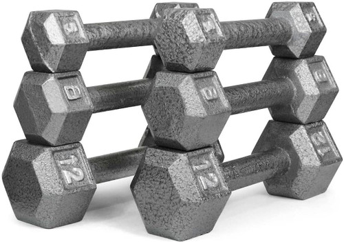 Cast Iron Dumbbell Set, Solid Hexagon Grey Dumbbell Set, Strength Training Free Weights for Women & Men(Dumbbells Only) Cast Iron Dumbbell Set, Solid Hexagon Grey Dumbbell Set, Strength Training Free Weights for Women & Men(Dumbbells Only)
