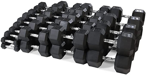 CAP Barbell 5-120 LB Rubber Coated Hex Dumbbell Set, Multiple Choices Available - Dumbbells Only CAP Barbell 5-120 LB Rubber Coated Hex Dumbbell Set, Multiple Choices Available - Dumbbells Only