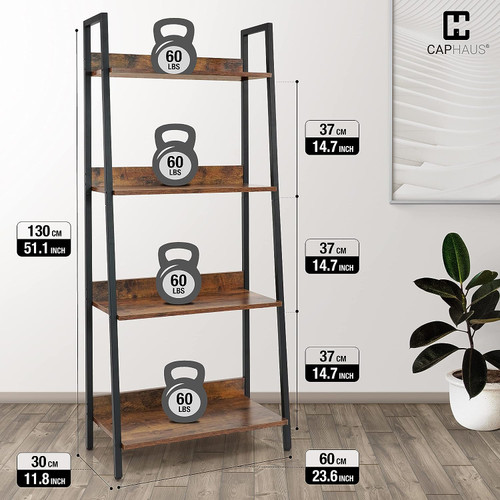 CAPHAUS 4/5 Tier Ladder Bookshelf, Various Colors Available CAPHAUS 4/5 Tier Ladder Bookshelf, Various Colors Available
