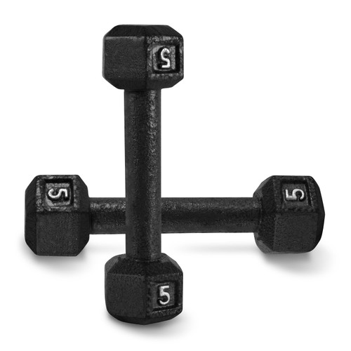 Cast Iron Solid Hexagon Black Dumbbells, Sold By Pair, Multi-Select Size Options Cast Iron Solid Hexagon Black Dumbbells, Sold By Pair, Multi-Select Size Options