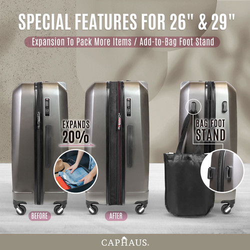CAPHAUS Hardside Expandable Luggage with Spinner Wheels, 3-Piece Set Hardshell Suitcase, Lightweight Durable Luggage Sets (22/26/29), Airline Approved Size, Ideal For Traveling, stlye 4 CAPHAUS Hardside Expandable Luggage with Spinner Wheels, 3-Piece Set Hardshell Suitcase, Lightweight Durable Luggage Sets (22/26/29), Airline Approved Size, Ideal For Traveling, stlye 4