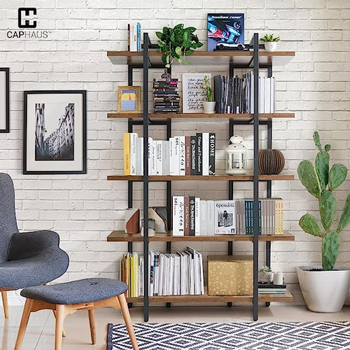 86" Height Vintage Industrial Bookcase, 5-Tier / 6-Tier 86" Height Vintage Industrial Bookcase, 5-Tier / 6-Tier