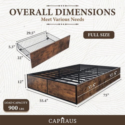 Industrial Metal Storage Bed Frame with 4 Drawers Industrial Metal Storage Bed Frame with 4 Drawers