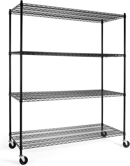 NSF Commercial Grade Adjustable Wire Shelving w/ Wheels & Leveling Feet NSF Commercial Grade Adjustable Wire Shelving w/ Wheels & Leveling Feet