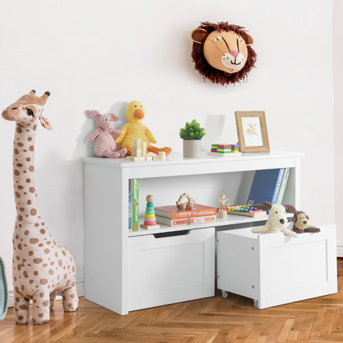 Toy Storage Organizer with 2 Wheeled Drawers Toy Storage Organizer with 2 Wheeled Drawers