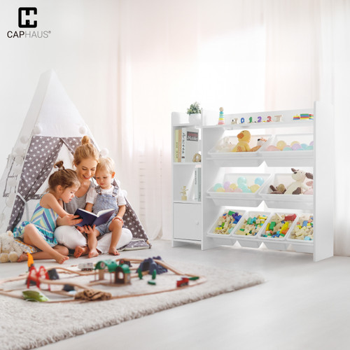 Toy Organizer with 8 Plastic Bins Toy Organizer with 8 Plastic Bins