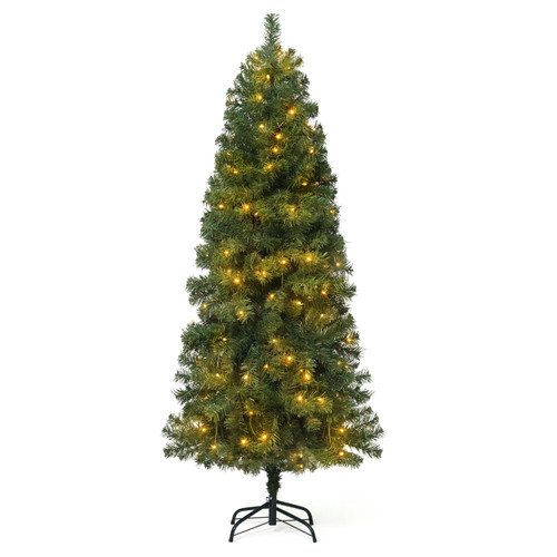 CAPHAUS 4.5 / 6 / 7.5 Feet Artificial Pre-lit Pencil Christmas Tree w/ 150 / 250 / 350 LED Lights CAPHAUS 4.5 / 6 / 7.5 Feet Artificial Pre-lit Pencil Christmas Tree w/ 150 / 250 / 350 LED Lights