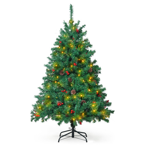 Artificial Pinecones, Berries Christmas Pencil Pre-lit Tree, 4.5ft / 6ft / 7.5ft Artificial Pinecones, Berries Christmas Pencil Pre-lit Tree, 4.5ft / 6ft / 7.5ft