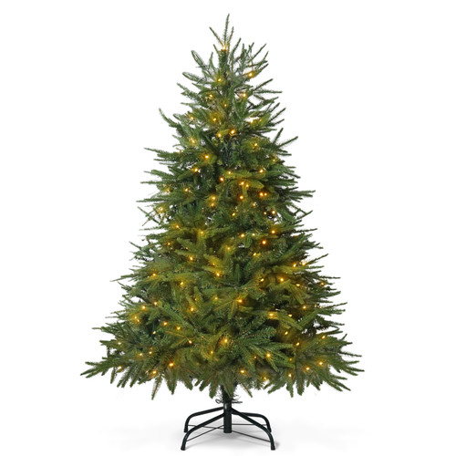 Pre-lit Christmas Tree, Pre-Hinged Branch Tips & Foldable Stand, 4.5ft / 6ft / 7.5ft Pre-lit Christmas Tree, Pre-Hinged Branch Tips & Foldable Stand, 4.5ft / 6ft / 7.5ft
