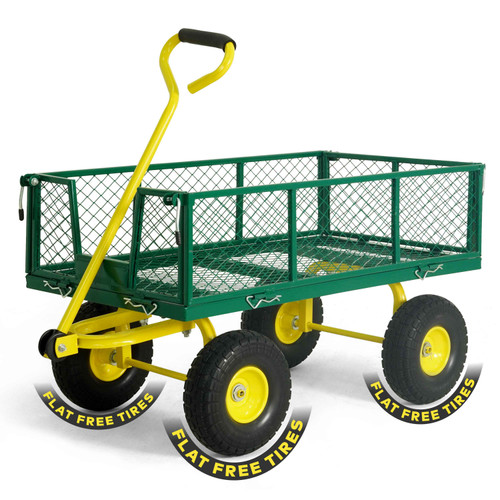 Metal Black/Green Garden Cart