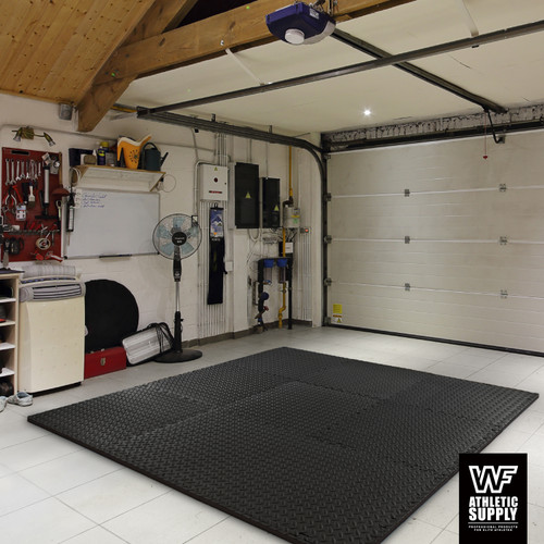 1/2-Inch Thickness Interlocking Reversible Exercise Foam Mats, Diamond Pattern Gym Flooring Tiles, Black 1/2-Inch Thickness Interlocking Reversible Exercise Foam Mats, Diamond Pattern Gym Flooring Tiles, Black