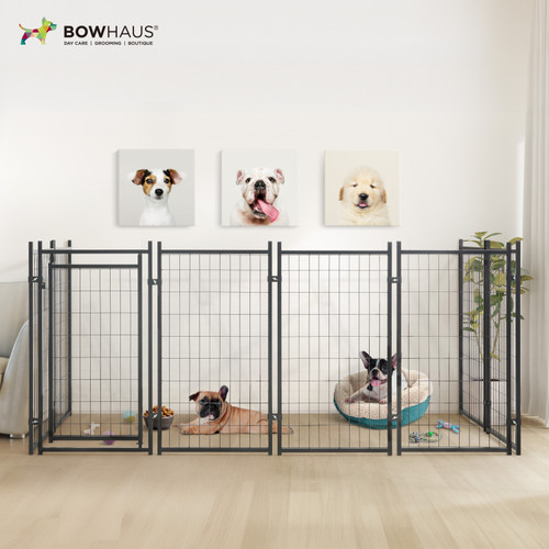 Heavy Duty Outdoor Dog Kennel w/Removable Grey Canopy Roof, Multiple Sizes Heavy Duty Outdoor Dog Kennel w/Removable Grey Canopy Roof, Multiple Sizes