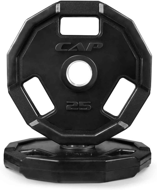 2-Inch 12 Sided Rubber Coated Olympic Weight Plate with Grip, Multiple Choices Available