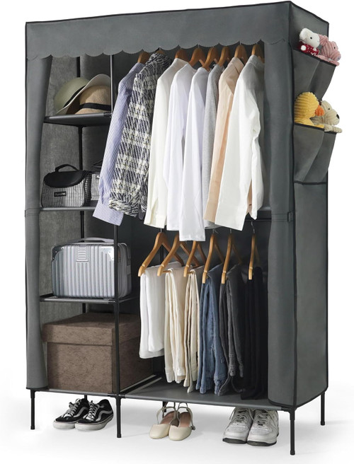 Heavy Duty 44/55/67-Inch 16MM Steel Clothing Rack with Cover Heavy Duty 44/55/67-Inch 16MM Steel Clothing Rack with Cover
