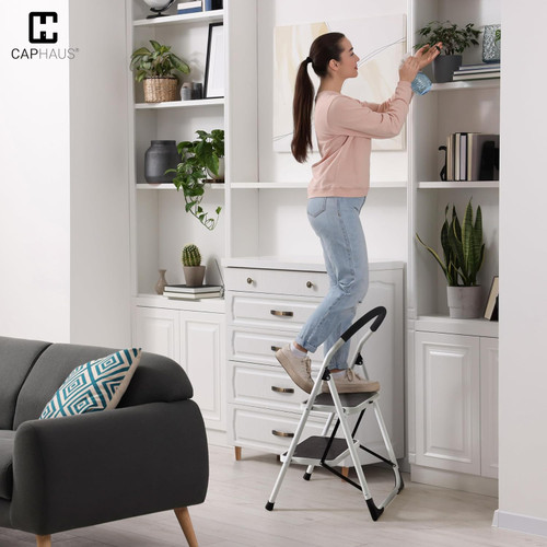 Portable Folding Step Ladder with Extra Wide Anti-Slip Pedal, Multiple Options Portable Folding Step Ladder with Extra Wide Anti-Slip Pedal, Multiple Options