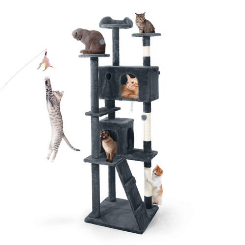 74" Cat Tree with Multi-Level Design for Climbing & Lounging