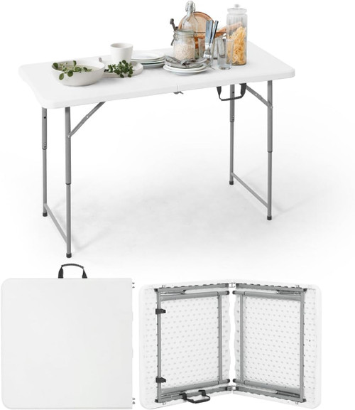 Heavy Duty Portable Fold Up Table w/ Carrying Handle, 3 Sizes Heavy Duty Portable Fold Up Table w/ Carrying Handle, 3 Sizes