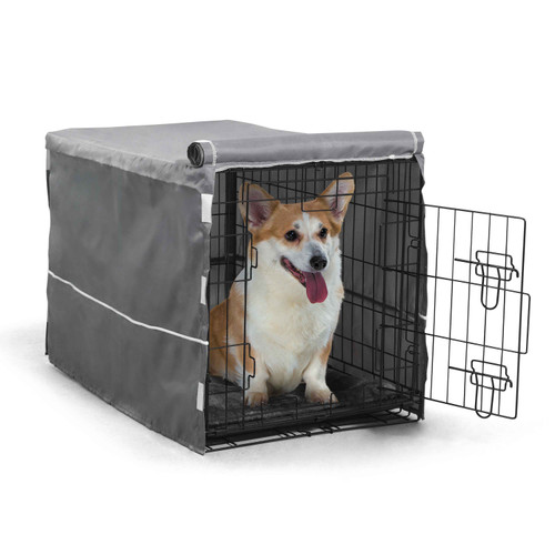 30-Inch Single Door Dog Crate Kit Includes Crate Cover & Dog Bed