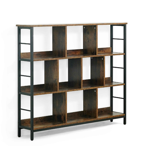 Cube Storage Organizer, 3 Tier Industrial Open Shelf Bookcase, 10-cube