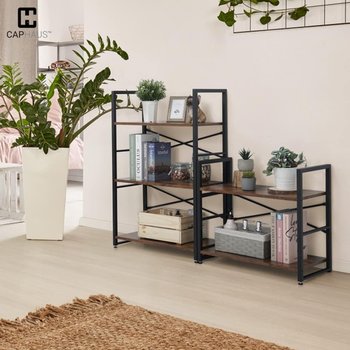 2-Tier Vertical Industrial Bookshelf