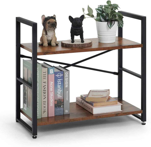 2-Tier Vertical Industrial Bookshelf