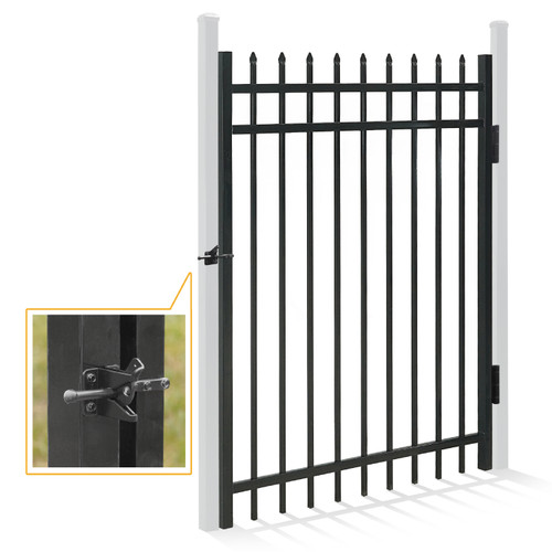 5FT Height X 4FT Width Heavy Duty Pinnacle Fence Gate with Lock Attachment, Multiple Options 5FT Height X 4FT Width Heavy Duty Pinnacle Fence Gate with Lock Attachment, Multiple Options