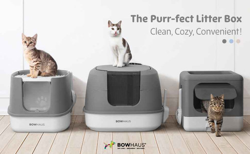 Foldable Cat Litter Box with Lid, Drawer Design, Two-Way Entry, Includes Scoop & Mat